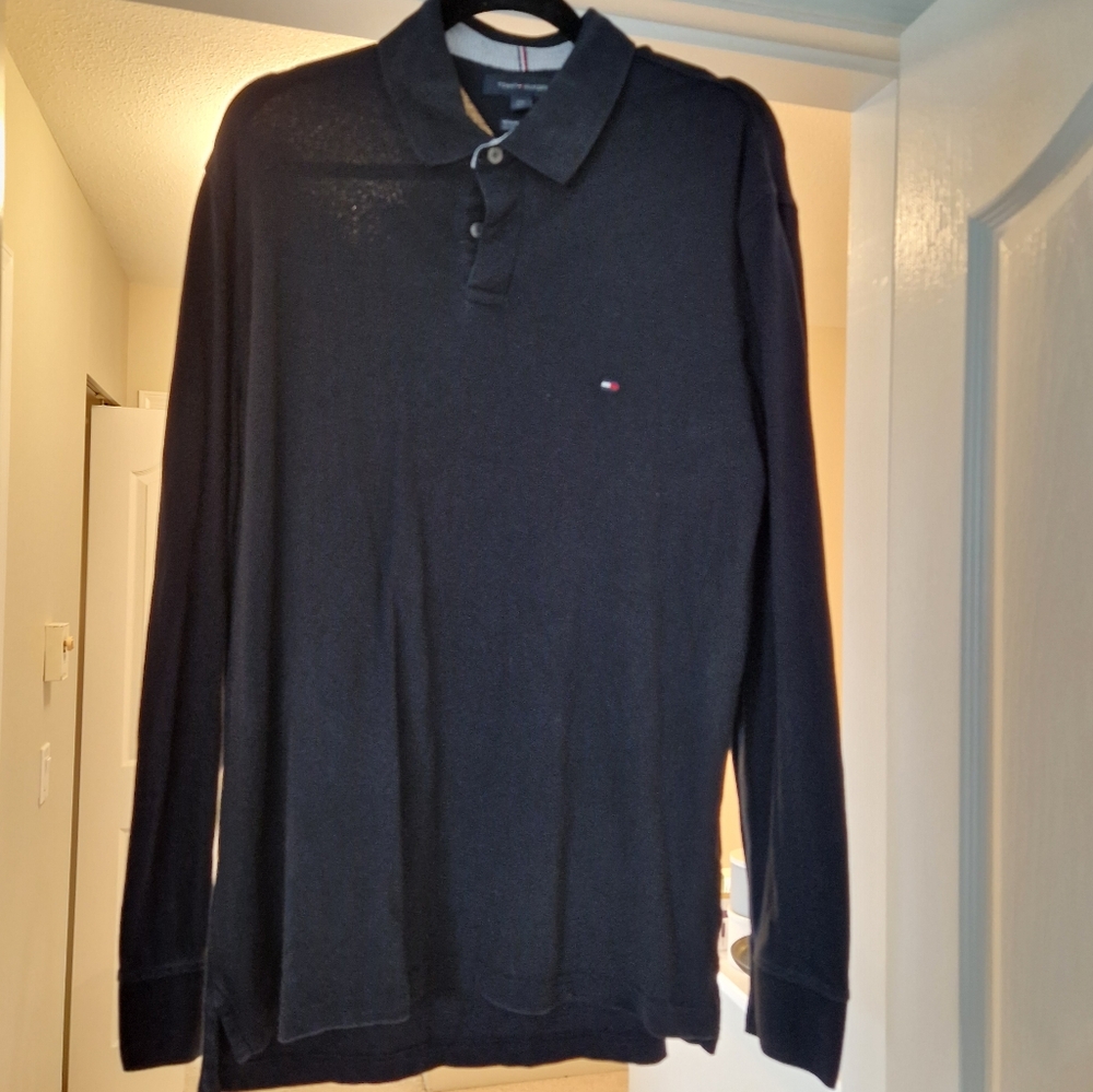 Navy Tommy Hilfiger Long sleeve polo - Picture 1 of 2